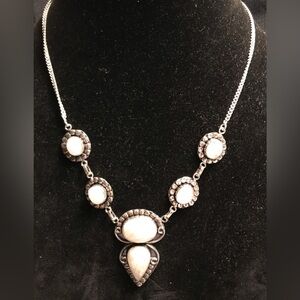 Moonstone Stamped 925 Sterling Silver Necklace